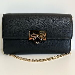 Ted Baker London Black Crossbody Bag w/Gold Chain. Perfect for an evening out.